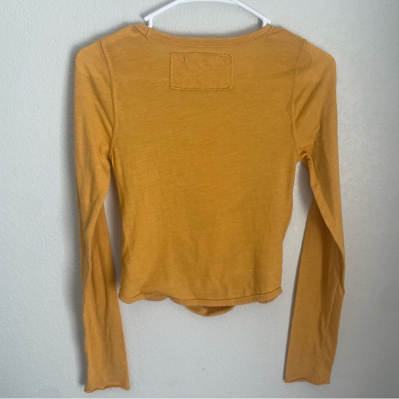 Free People We The Free Stella Long-Sleeve Yellow Mustard Size Small - Picture 7 of 7